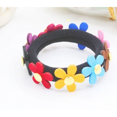 Beautiful in color superior quality fancy flowers hair rubber bands